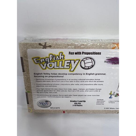 English Volley Fun With Prepositions Board Game WCA 6275 - Educational Game NIP - Picture 5 of 6